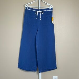 C&C California Colette Cropped Wide-Leg Tie Waist Linen Pants